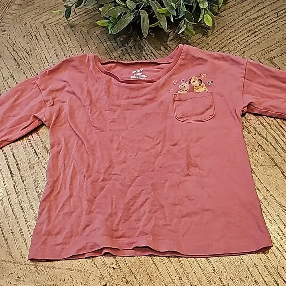 Long Sleeve dog and cat shirt size 5 Carters